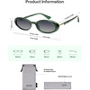image:imageSOJOS Polarized Oval Sunglasses for Women Chic 90s Vintage UV400 Lightweight Retro Frame Sunnies SJ2676GreenGradient Grey