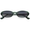 image:imageSOJOS Polarized Oval Sunglasses for Women Chic 90s Vintage UV400 Lightweight Retro Frame Sunnies SJ2676GreenGradient Grey