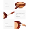 image:imageSOJOS Polarized Oval Sunglasses for Women Chic 90s Vintage UV400 Lightweight Retro Frame Sunnies SJ2676RedLightbrown