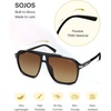 image:imageSOJOS Polarized Oversized Aviator Sunglasses for Men Women Square Pilot UV400 De Sol Para hombre SJ2647BlackBrown