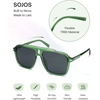 image:imageSOJOS Polarized Oversized Aviator Sunglasses for Men Women Square Pilot UV400 De Sol Para hombre SJ2647Transparent GreenGrey Lens