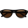 image:imageSOJOS Polarized Retro Oval Cat Eye Sunglasses for Women 90s Small Y2K Vintage TR90 Sun Glasses SJ2727BlackBrown