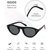 image:imageSOJOS Polarized Retro Oval Cat Eye Sunglasses for Women 90s Small Y2K Vintage TR90 Sun Glasses SJ2727BlackGrey