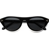 image:imageSOJOS Polarized Retro Oval Cat Eye Sunglasses for Women 90s Small Y2K Vintage TR90 Sun Glasses SJ2727BlackGrey