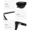 image:imageSOJOS Polarized Retro Oval Cat Eye Sunglasses for Women 90s Small Y2K Vintage TR90 Sun Glasses SJ2727BlackGrey