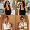 image:imageSOJOS Polarized Retro Oval Cat Eye Sunglasses for Women 90s Small Y2K Vintage TR90 Sun Glasses SJ2727Brown TortoiseGradient Brown