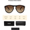 image:imageSOJOS Polarized Round Sunglasses for Men Women TR90 Frame UV Protection Mens Womens Sun Glasses SJ2669BlackBrown Grading