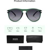 image:imageSOJOS Polarized Round Sunglasses for Men Women TR90 Frame UV Protection Mens Womens Sun Glasses SJ2669GreenGrey Grading