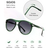 image:imageSOJOS Polarized Round Sunglasses for Men Women TR90 Frame UV Protection Mens Womens Sun Glasses SJ2669GreenGrey Grading