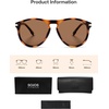 image:imageSOJOS Polarized Round Sunglasses for Men Women TR90 Frame UV Protection Mens Womens Sun Glasses SJ2669TortoiseBrown