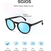 image:imageSOJOS Polarized Round Sunglasses for Women Men TR90 Small Vintage Y2K UV400 Protection SJ2710BlackBlue