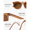 image:imageSOJOS Polarized Round Sunglasses for Women Men TR90 Small Vintage Y2K UV400 Protection SJ2710Light Crystal BrownBrown