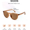 image:imageSOJOS Polarized Round Sunglasses for Women Men TR90 Small Vintage Y2K UV400 Protection SJ2710Light Crystal BrownBrown