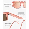 image:imageSOJOS Polarized Round Sunglasses for Women Men TR90 Small Vintage Y2K UV400 Protection SJ2710PinkPink