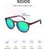 image:imageSOJOS Polarized Round Sunglasses for Women Men TR90 Small Vintage Y2K UV400 Protection SJ2710PurpleGreen