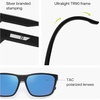 image:imageSOJOS Polarized Square Sunglasses Men Womens TR90 Lightweight Frame UV Protection ShadesMatte BlackBlue Mirrored
