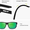 image:imageSOJOS Polarized Square Sunglasses Men Womens TR90 Lightweight Frame UV Protection ShadesMatte BlackGreen Mirrored
