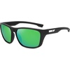 image:imageSOJOS Polarized Square Sunglasses Men Womens TR90 Lightweight Frame UV Protection ShadesMatte BlackGreen Mirrored
