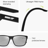image:imageSOJOS Polarized Square Sunglasses Men Womens TR90 Lightweight Frame UV Protection ShadesMatte BlackSilver Mirrored
