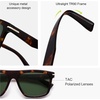 image:imageSOJOS Polarized Square Sunglasses TR90 Lightweight Unisex Women Men Trendy Classic Design UV ProtectionBrownGreen