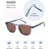 image:imageSOJOS Polarized Square Sunglasses for Men Retro Sun Glasses Trendy Shades UV400 Protection TR90 Frame SJ2652BCrystal BlueBrown