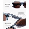 image:imageSOJOS Polarized Square Sunglasses for Men Retro Sun Glasses Trendy Shades UV400 Protection TR90 Frame SJ2652BCrystal BlueBrown