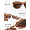 image:imageSOJOS Polarized Square Sunglasses for Men Retro Sun Glasses Trendy Shades UV400 Protection TR90 Frame SJ2652BCrystal BrownBrown