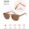 image:imageSOJOS Polarized Square Sunglasses for Men Retro Sun Glasses Trendy Shades UV400 Protection TR90 Frame SJ2652BCrystal BrownBrown