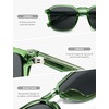 image:imageSOJOS Polarized Square Sunglasses for Men Retro Sun Glasses Trendy Shades UV400 Protection TR90 Frame SJ2652BCrystal GreenGrey