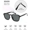 image:imageSOJOS Polarized Square Sunglasses for Men Retro Sun Glasses Trendy Shades UV400 Protection TR90 Frame SJ2652BShiny BlackGrey
