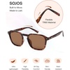 image:imageSOJOS Polarized Square Sunglasses for Men Retro Sun Glasses Trendy Shades UV400 Protection TR90 Frame SJ2652BTortoiseBrown
