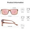 image:imageSOJOS Polarized Square Sunglasses for Men Women Lightweight TR90 Frame UV Protection Mens Womens Sun Glasses SJ2645BrownPink Mirrored