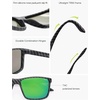 image:imageSOJOS Polarized Square Sunglasses for Men Women Lightweight TR90 Frame UV Protection Mens Womens Sun Glasses SJ2645Matte Black PatternGreen Mirrored