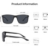image:imageSOJOS Polarized Square Sunglasses for Men Women Lightweight TR90 Frame UV Protection Mens Womens Sun Glasses SJ2645Matte BlackGrey