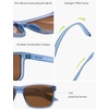 image:imageSOJOS Polarized Square Sunglasses for Men Women Lightweight TR90 Frame UV Protection Mens Womens Sun Glasses SJ2645Matte BlueBrown