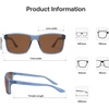 image:imageSOJOS Polarized Square Sunglasses for Men Women Lightweight TR90 Frame UV Protection Mens Womens Sun Glasses SJ2645Matte BlueBrown