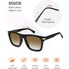 image:imageSOJOS Polarized Square Sunglasses for Men Women TR90 Frame UV Protection Mens Womens Sun Glasses SJ2649BlackBrown Grading