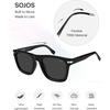 image:imageSOJOS Polarized Square Sunglasses for Men Women TR90 Frame UV Protection Mens Womens Sun Glasses SJ2649BlackGrey