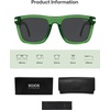 image:imageSOJOS Polarized Square Sunglasses for Men Women TR90 Frame UV Protection Mens Womens Sun Glasses SJ2649Crystal GreenGrey