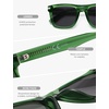 image:imageSOJOS Polarized Square Sunglasses for Men Women TR90 Frame UV Protection Mens Womens Sun Glasses SJ2649Crystal GreenGrey