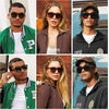 image:imageSOJOS Polarized Square Sunglasses for Men Women TR90 Frame UV Protection Mens Womens Sun Glasses SJ2649Crystal GreenGrey