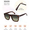 image:imageSOJOS Polarized Square Sunglasses for Men Women TR90 Frame UV Protection Mens Womens Sun Glasses SJ2649TortoiseDark Green Grading