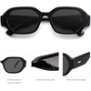image:imageSOJOS Polarized Sunglasses For Women Retro Rectangle Womens Sun Glasses Trendy Narrow Square 90s Shades SJ2232Black