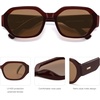 image:imageSOJOS Polarized Sunglasses For Women Retro Rectangle Womens Sun Glasses Trendy Narrow Square 90s Shades SJ2232Brown Frame Brown Lens
