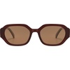 image:imageSOJOS Polarized Sunglasses For Women Retro Rectangle Womens Sun Glasses Trendy Narrow Square 90s Shades SJ2232Brown Frame Brown Lens