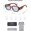 image:imageSOJOS Polarized Sunglasses For Women Retro Rectangle Womens Sun Glasses Trendy Narrow Square 90s Shades SJ2232Brown Tortosie Blue Lens