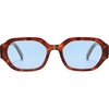 image:imageSOJOS Polarized Sunglasses For Women Retro Rectangle Womens Sun Glasses Trendy Narrow Square 90s Shades SJ2232Brown Tortosie Blue Lens