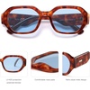 image:imageSOJOS Polarized Sunglasses For Women Retro Rectangle Womens Sun Glasses Trendy Narrow Square 90s Shades SJ2232Brown Tortosie Blue Lens