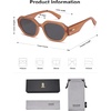 image:imageSOJOS Polarized Sunglasses For Women Retro Rectangle Womens Sun Glasses Trendy Narrow Square 90s Shades SJ2232Milky BrownGrey