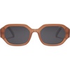 image:imageSOJOS Polarized Sunglasses For Women Retro Rectangle Womens Sun Glasses Trendy Narrow Square 90s Shades SJ2232Milky BrownGrey